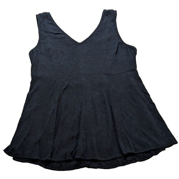 Torrid Women's Fit And Flare Jacquard Button-Front Tank Black size 2 - Picture 2 of 9